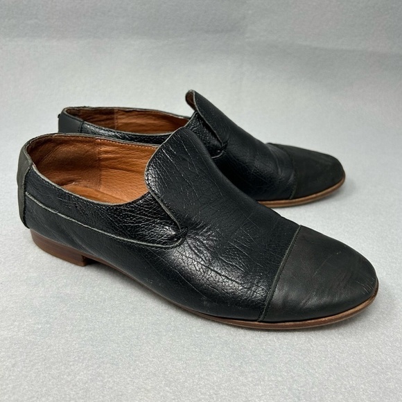 Jeffery Campbell Women's Black Leather Berkley Loafers Size 6.5 - Picture 1 of 14